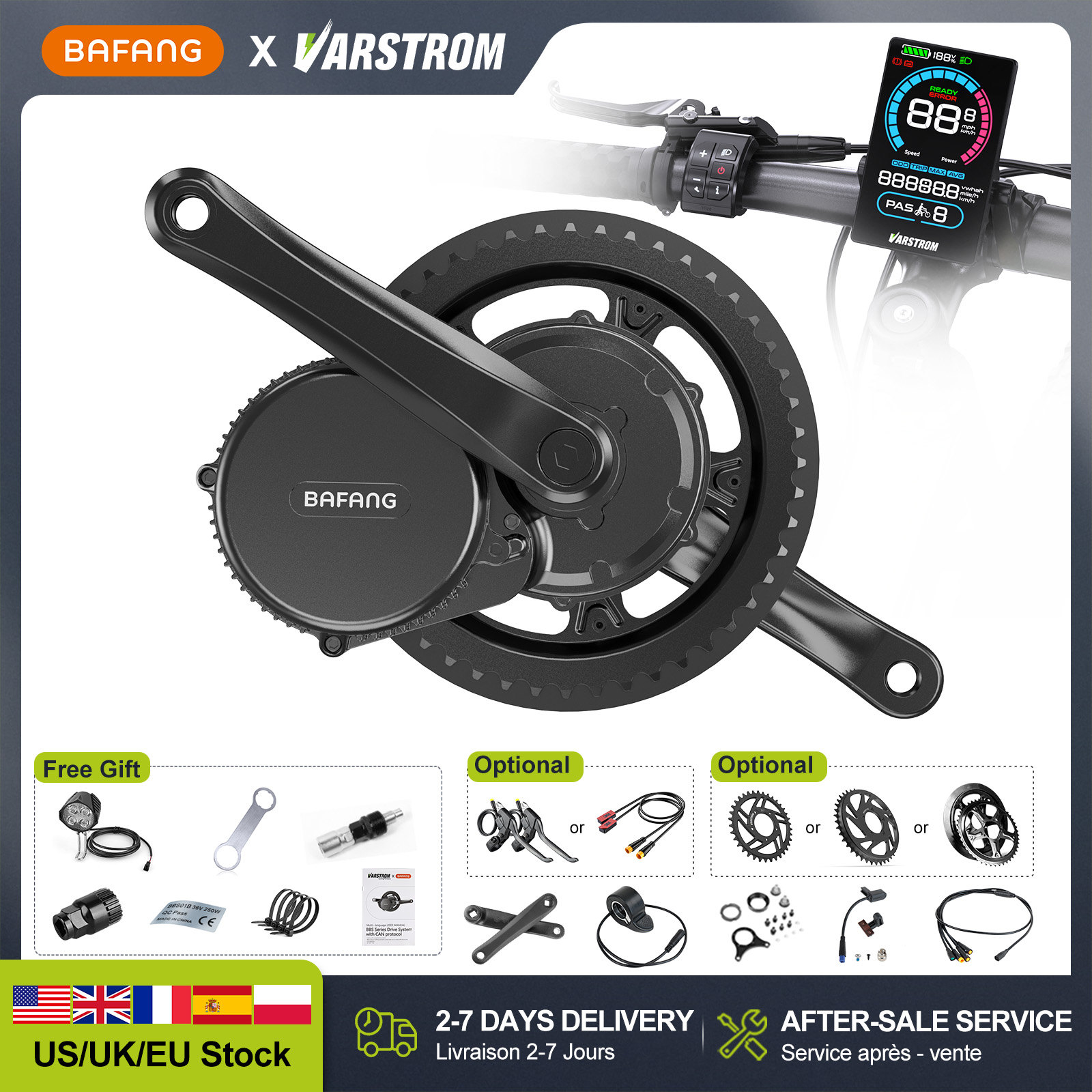 Side Hung Mid Drive Motor Kit - [Stock en EE. UU.] Motor de