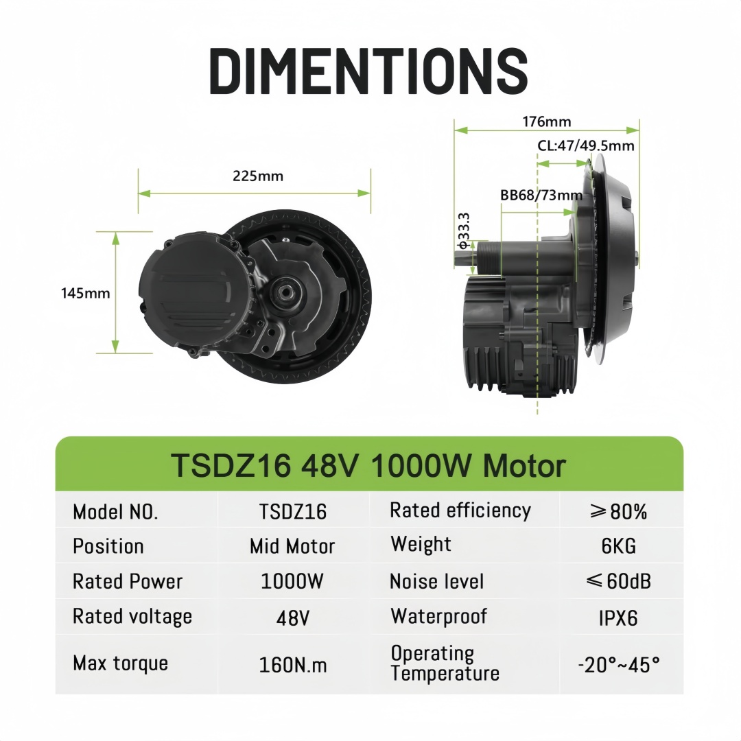 TONGSHENG TSDZ16 48V 1000W Kit - Mid Drive Conversion Kit 1000W reseña y precio