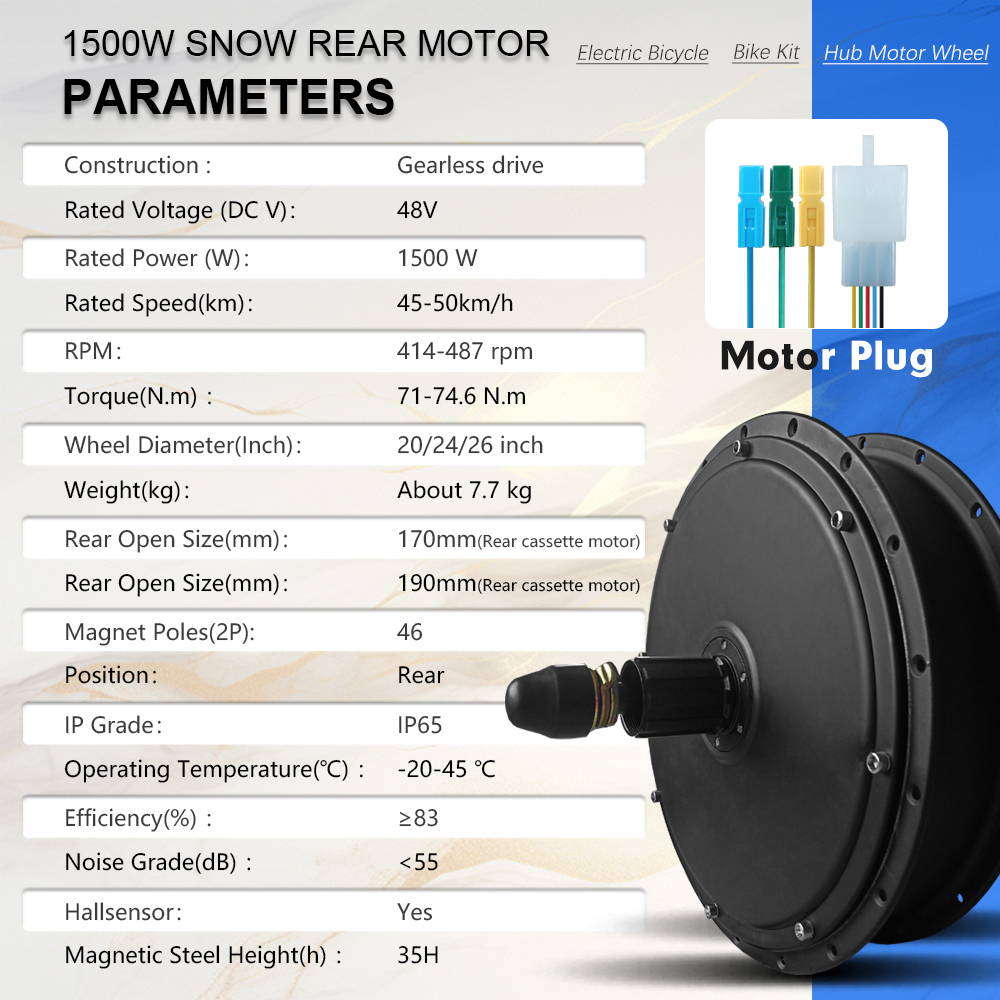 Kit de motor eléctrico sin esc - Fat Tire Electric Bike Conversion Kit 1500W reseña y precio